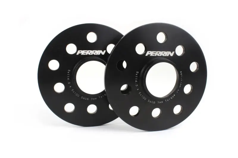 Perrin PERPSP-WHL-107BK Subaru 5x114.3/5x100 7mm Slip-On Wheel Spacers - W/ 56mm Hubs/Qty 10 Studs №2