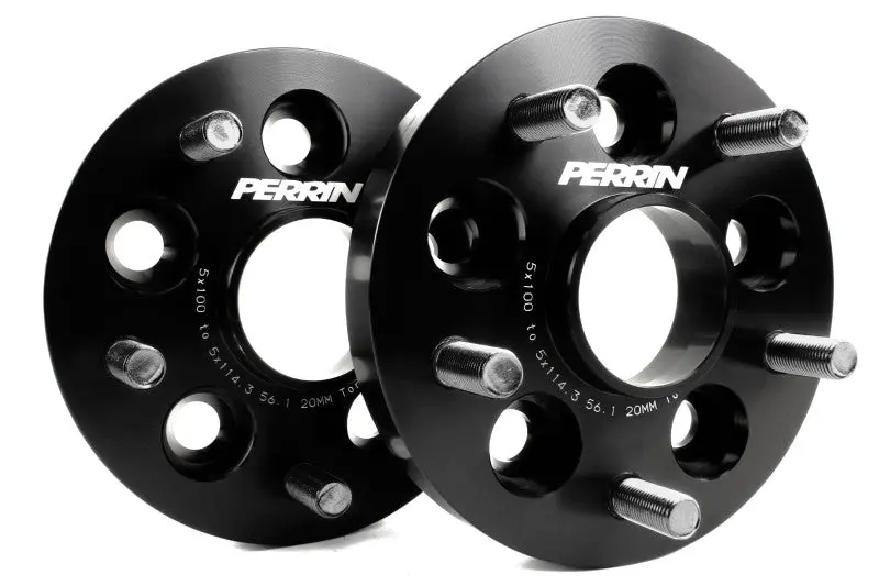 Perrin PERPSP-WHL-220BK Wheel Adapter 20mm Bolt-On Type 5x100 To 5x114.3 W/ 56mm Hub (Set Of 2)