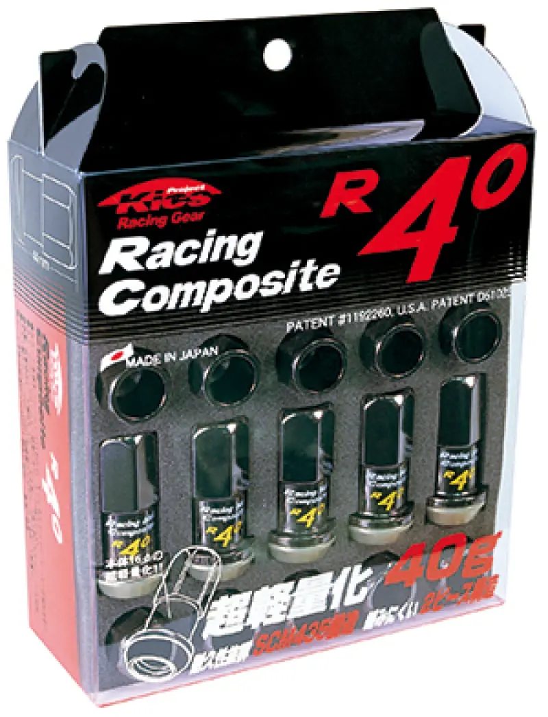 Project Kics PJKKRC03K 12x1.25 R40 Lug Nuts - Black (20 Pcs)