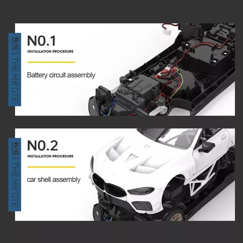 Радіокерована модель конструктор BMW M8 GTE RADIO REMOTE CAR, SCALE 1:18 80445A627A0 №5