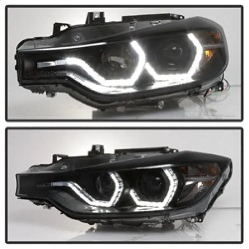 Spyder 12-14 BMW F30 3 Series 4DR Projector Headlights - LED DRL - Blk Smoke PRO-YD-BMWF3012-DRL-BSM №8