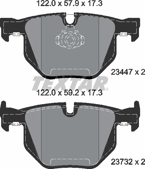 TEXTAR 2344704 Гальмівні колодки задні для BMW X5 (E70), X6 (E71, E72), X5 (F15, F85), X6 (F16, F86) №2