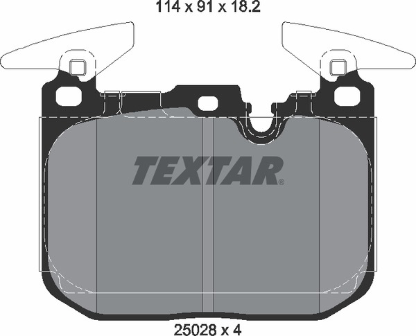 TEXTAR 2502801 Тормозные колодки передние для M3 (F80), 340 i (F30, F35), M2 (F87), M 240 i xDrive (F22) №2