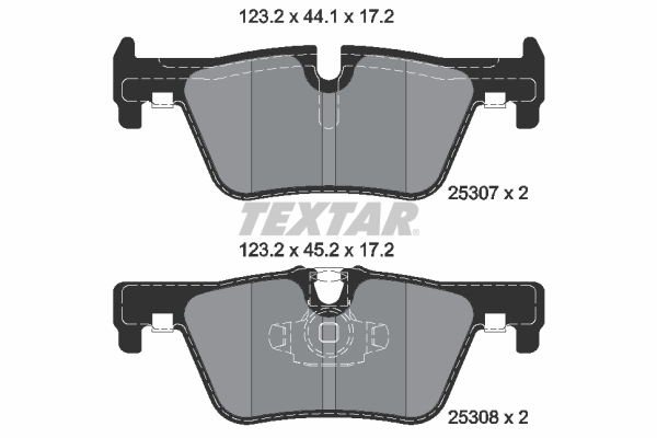 TEXTAR 2530701 Гальмівні колодки задні для BMW 1 (F20), 3 (F30), X3 (F25) №2