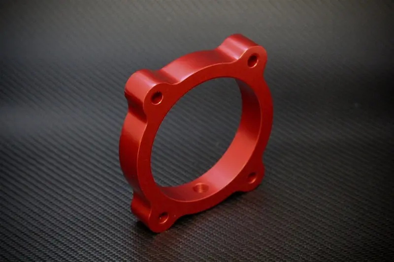 Torque Solution TQSTS-TBS-021R Throttle Body Spacer - Red: Hyundai Genesis V6 13+