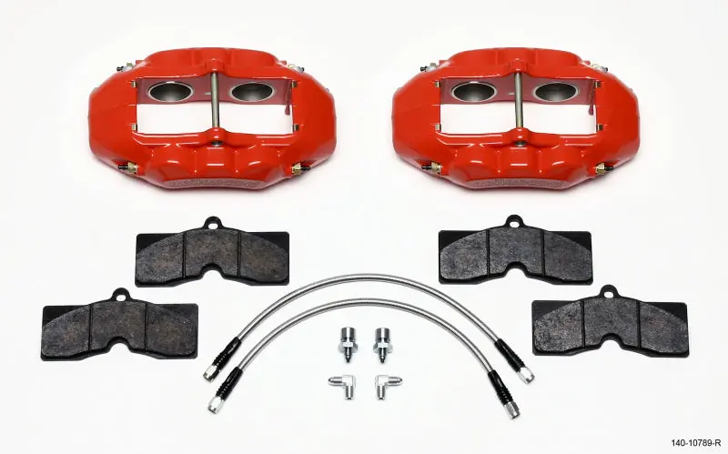 Wilwood WIL140-10789-R D8-4 Front Caliper Kit Red Corvette C2 / C3 65-82 №1