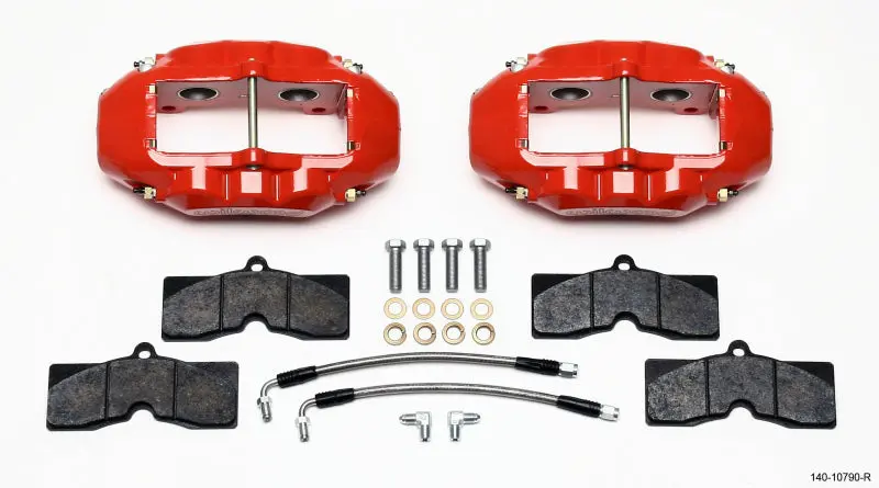 Wilwood WIL140-10790-R D8-4 Rear Caliper Kit Red Corvette C2 / C3 65-82