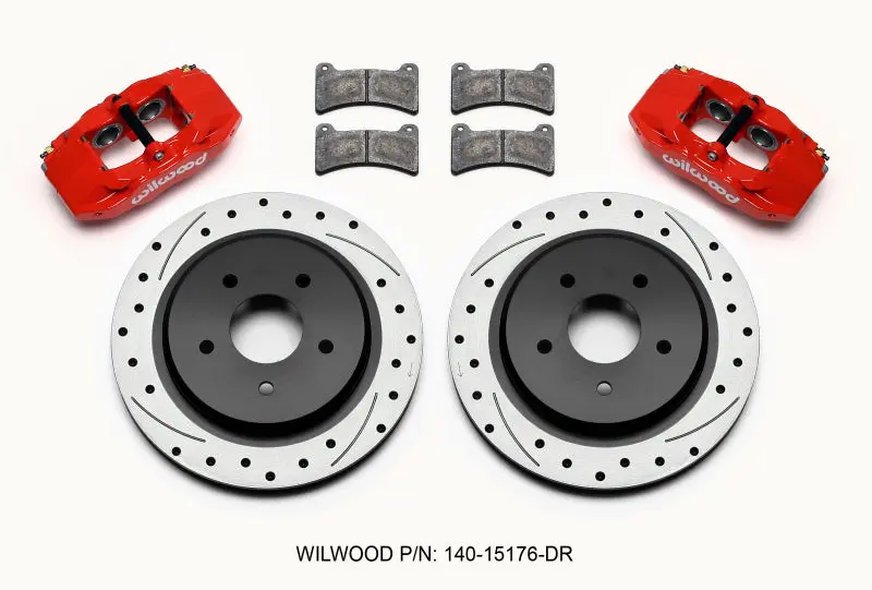 Wilwood WIL140-15176-DR DPC56 Rear Caliper & Rotor Kit Red Corvette All C5 / Base C6 1997-2013