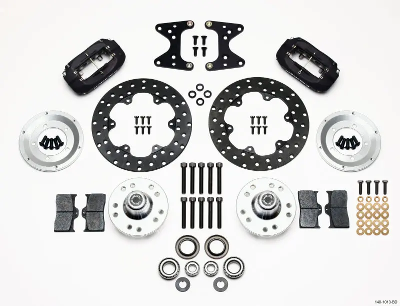 Wilwood WIL140-1013-BD Forged Dynalite Front Drag Kit Drilled Rotor 71-80 Pinto/Mustang II Disc & Drum