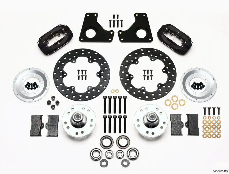 Wilwood WIL140-1033-BD Forged Dynalite Front Drag Kit Drilled Rotor 79-87 GM G Body