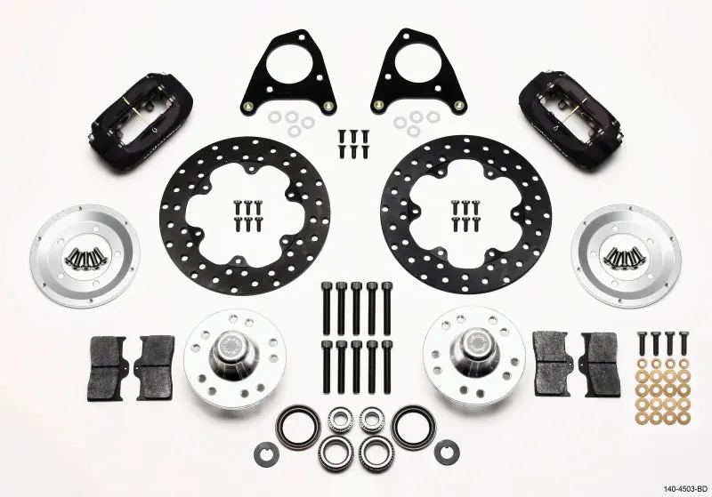 Wilwood WIL140-4503-BD Forged Dynalite Front Drag Kit Drilled Rotor 87-93 Mustang 84-86 SVO 5 Lug №1