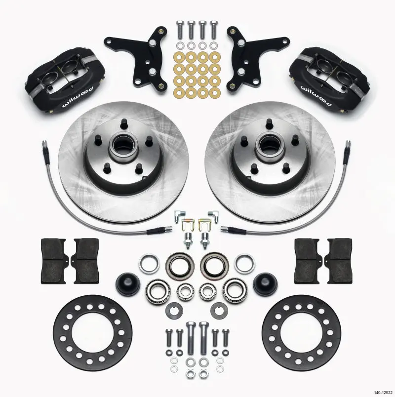 Wilwood WIL140-12922 Forged Dynalite Front Kit 11.28in 1 PC Rotor&Hub Ford 1954-1956