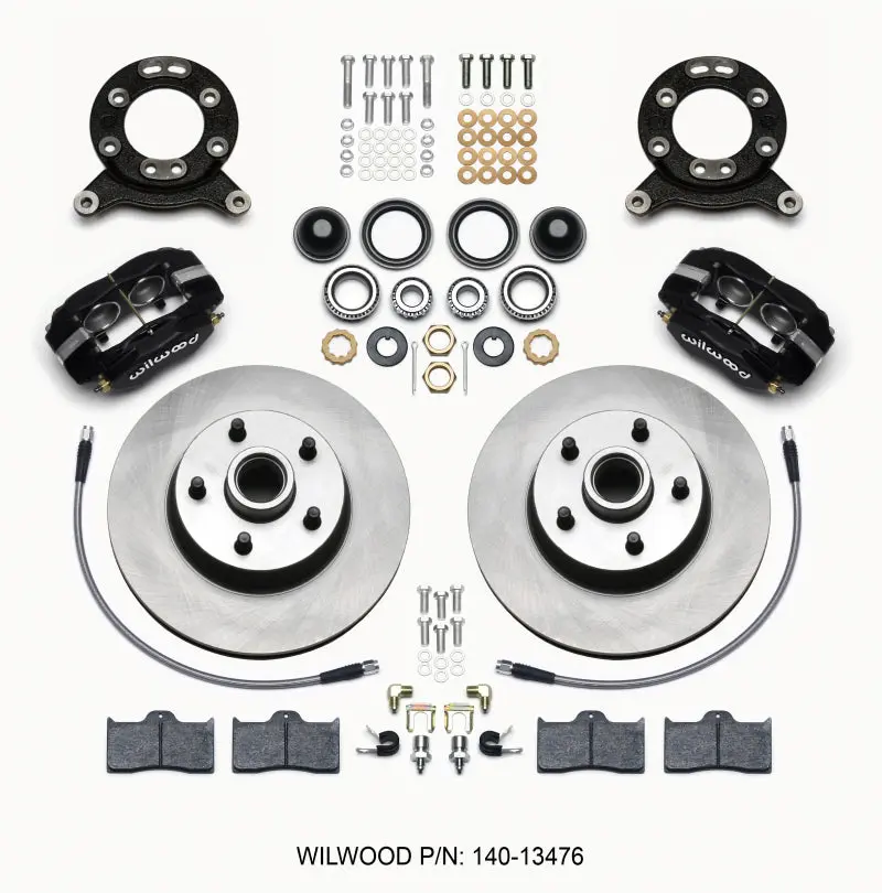 Wilwood WIL140-13476 Forged Dynalite-M Front Kit 11.30in 1 PC Rotor&Hub 1965-1969 Mustang Disc & Drum Spindle