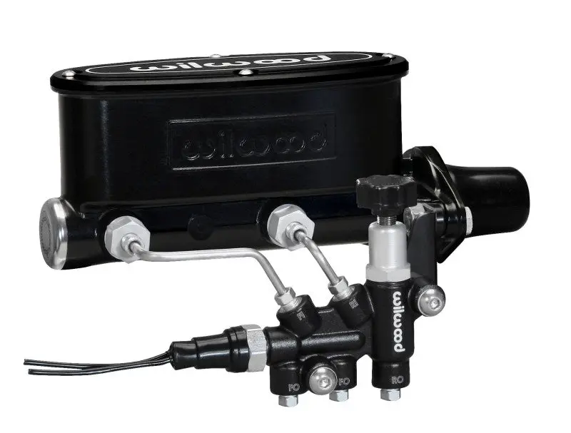 Wilwood WIL261-13270-BK HV Tandem M/C Kit W L/H Bracket & Prop Valve - 1 1/8in Bore Black №1