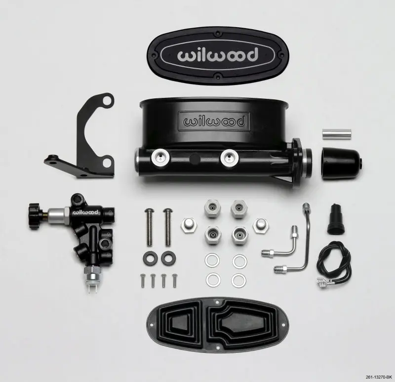 Wilwood WIL261-13270-BK HV Tandem M/C Kit W L/H Bracket & Prop Valve - 1 1/8in Bore Black №2