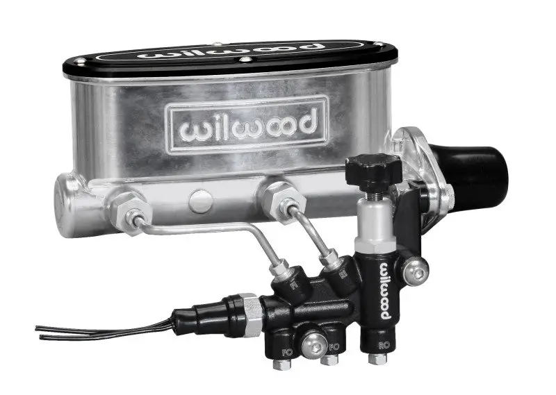 Wilwood WIL261-13269-P HV Tandem M/C Kit W L/H Bracket & Prop Valve - 1in Bore Ball Burnished №2