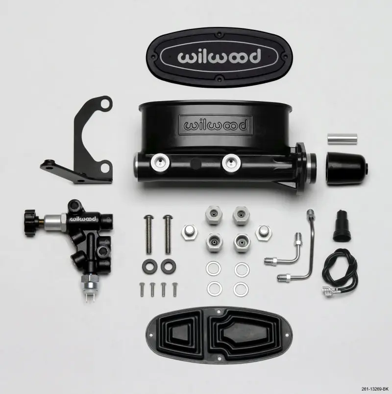 Wilwood WIL261-13269-BK HV Tandem M/C Kit W L/H Bracket & Prop Valve - 1in Bore Black №2