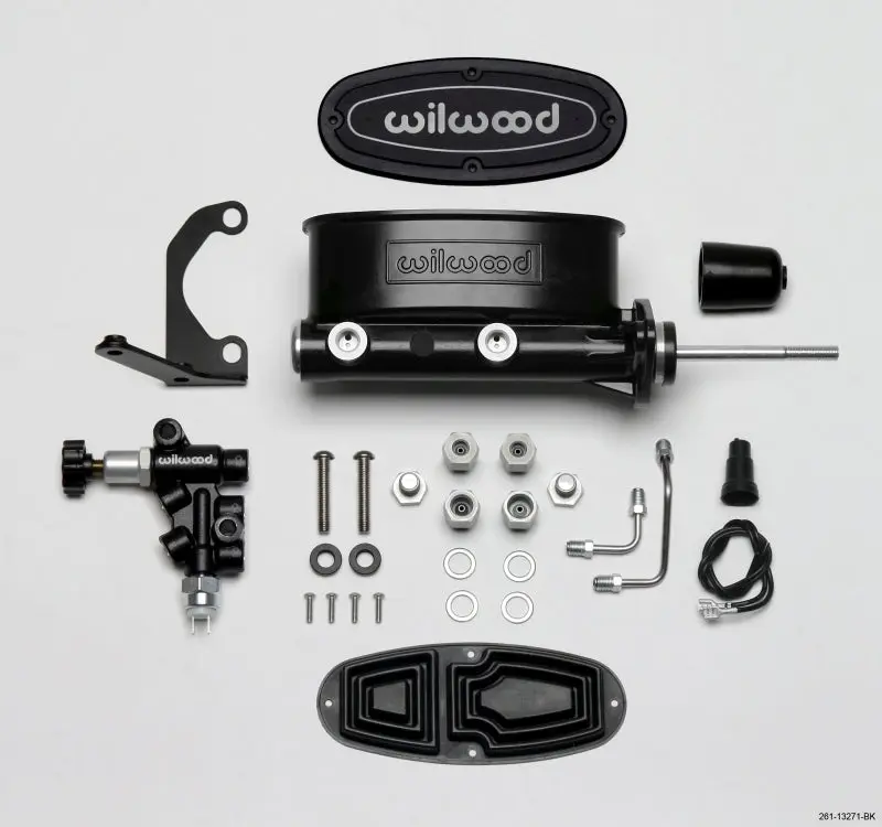 Wilwood WIL261-13271-BK HV Tandem M/C Kit W L/H Bracket & Prop Valve - 7/8in Bore Black-W/Pushrod №2