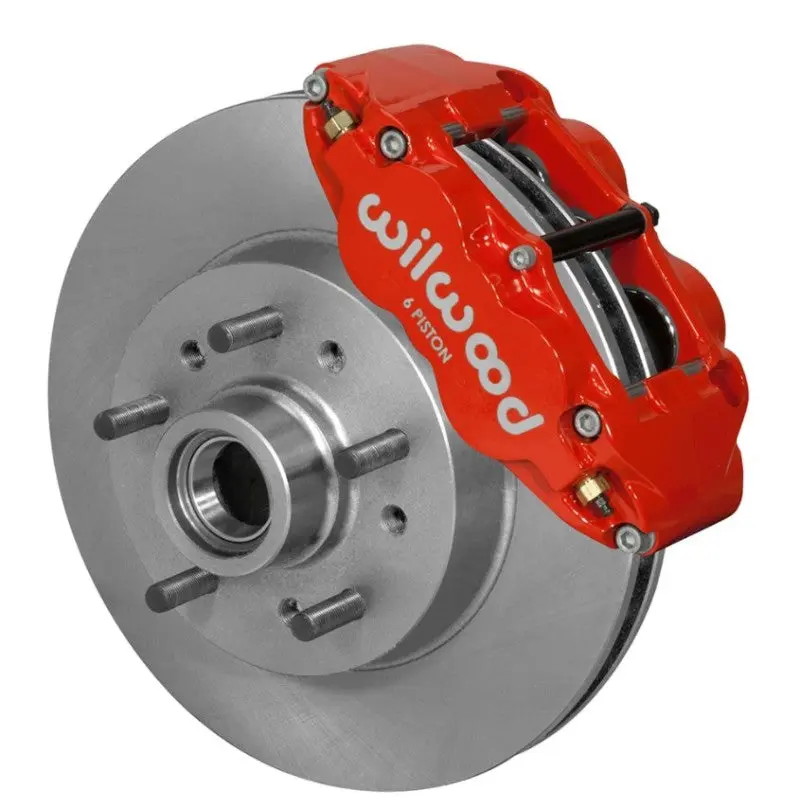 Wilwood WIL140-14474-R Narrow Superlite 6R Front Brake Kit 11.86in Red 64-70 GM C10 W/ Factory Drum Spindles