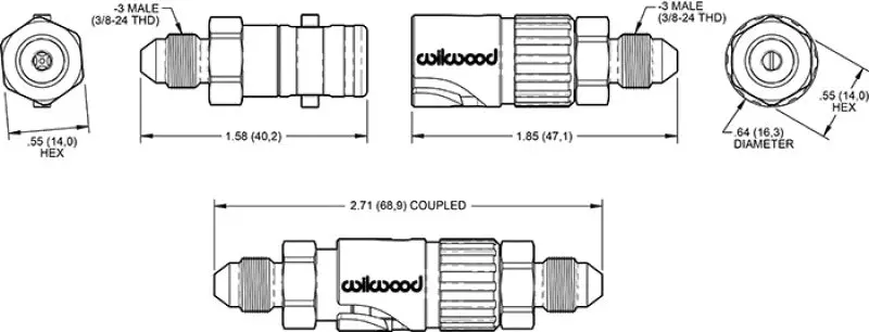 Wilwood WIL260-16771 Quick Disconnect Kit -3 AN №2