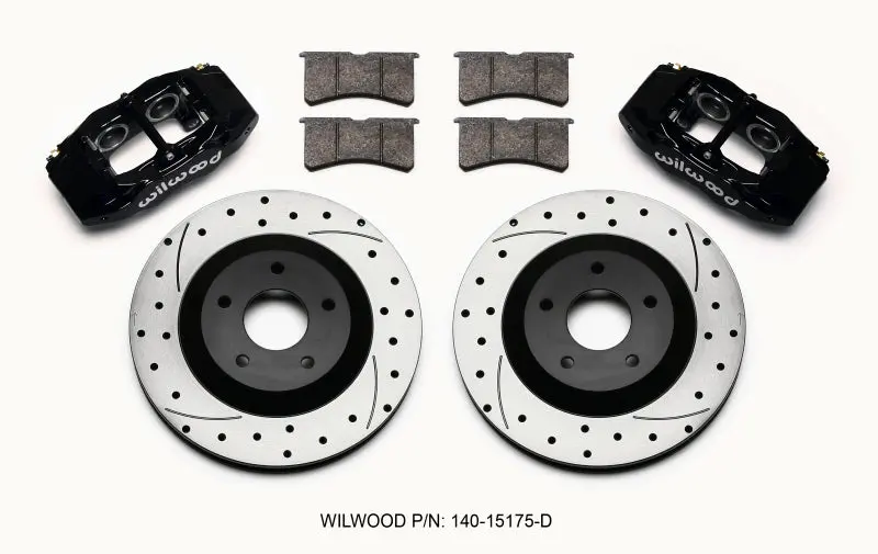 Wilwood WIL140-15175-D SLC56 Front Caliper & Rotor Kit Black Corvette All C5 / Base C6 1997-2013