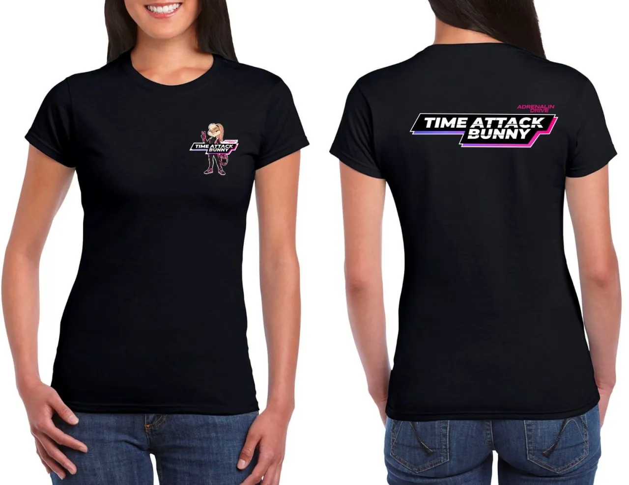 Жіноча футболка Adrenalin Drive Time Attack Bunny Black Жіноча футболка Adrenalin Drive Time Attack Bunny Black